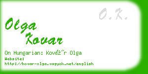 olga kovar business card